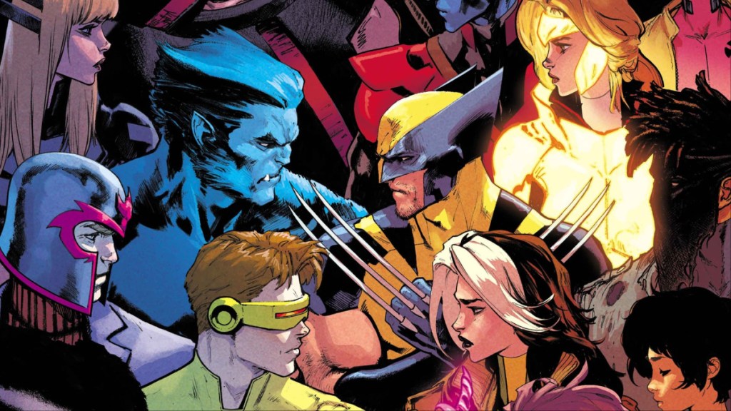 Cyclope, Magneto, Beast et Magik affrontent Rogue, Wolverine et Calico