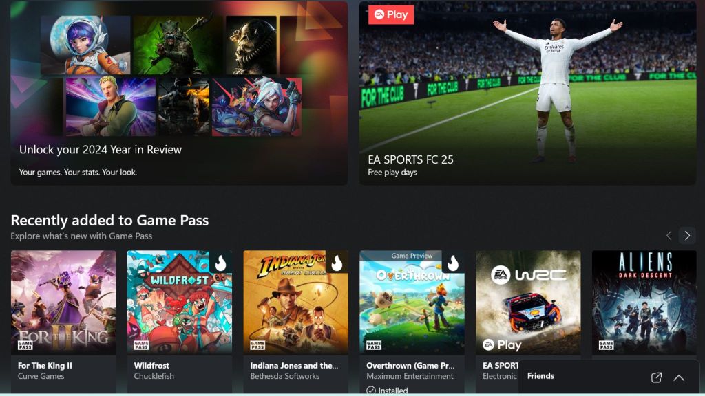 Xbox Game Pass PC Homepage