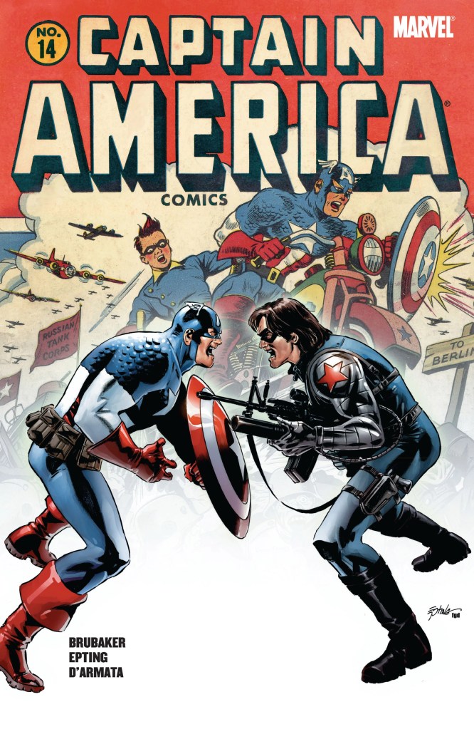 Couverture de Captain America Vol 5 #14, fin de l'arc narratif Winter Soldier