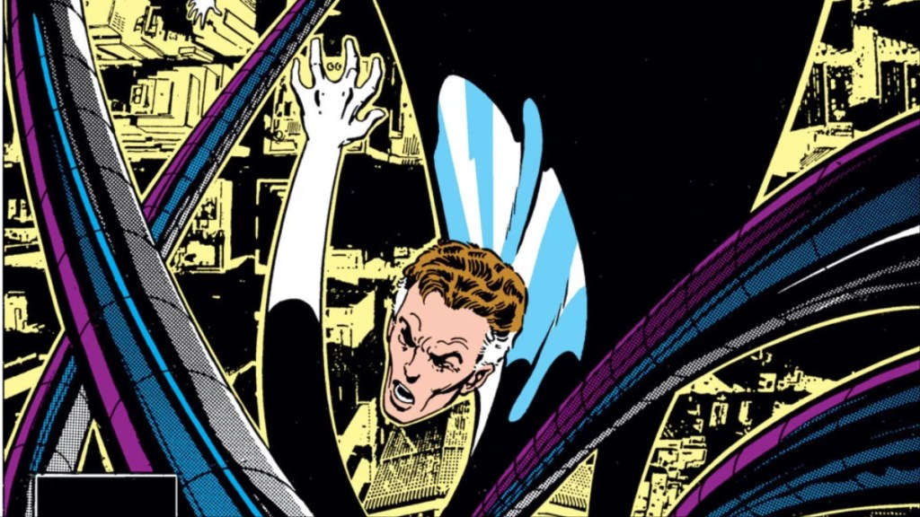 Reed Richards tiré par les bras de Doctor Octopus sur la couverture de Fantastic Four (Vol. 1) #268