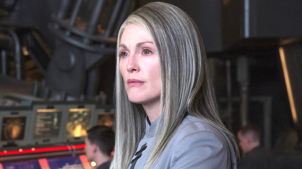 Julianne Moore as President Coin in The Hunger Games: Mockingjay Part 1