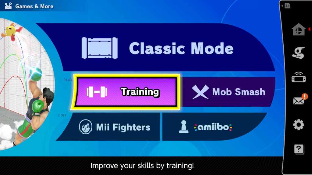 Super Smash Bros. Ultimate Training Mode.