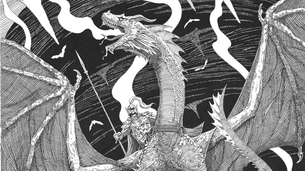 Dragon Delves Artwork Black and White