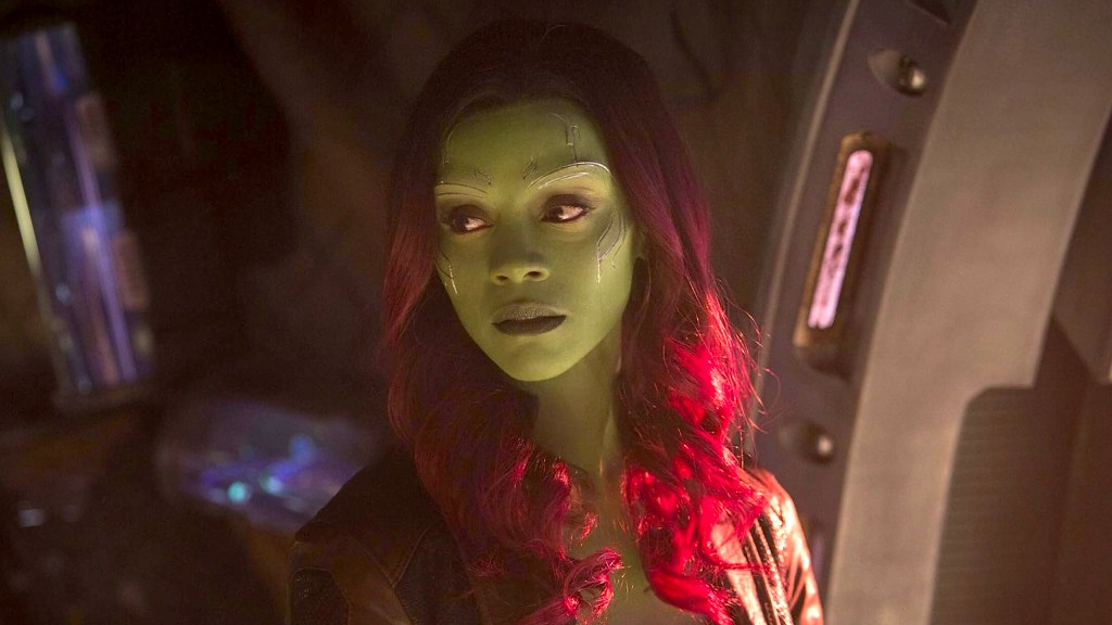 Zoe Saldaña as Gamora in Avengers: Infinity War