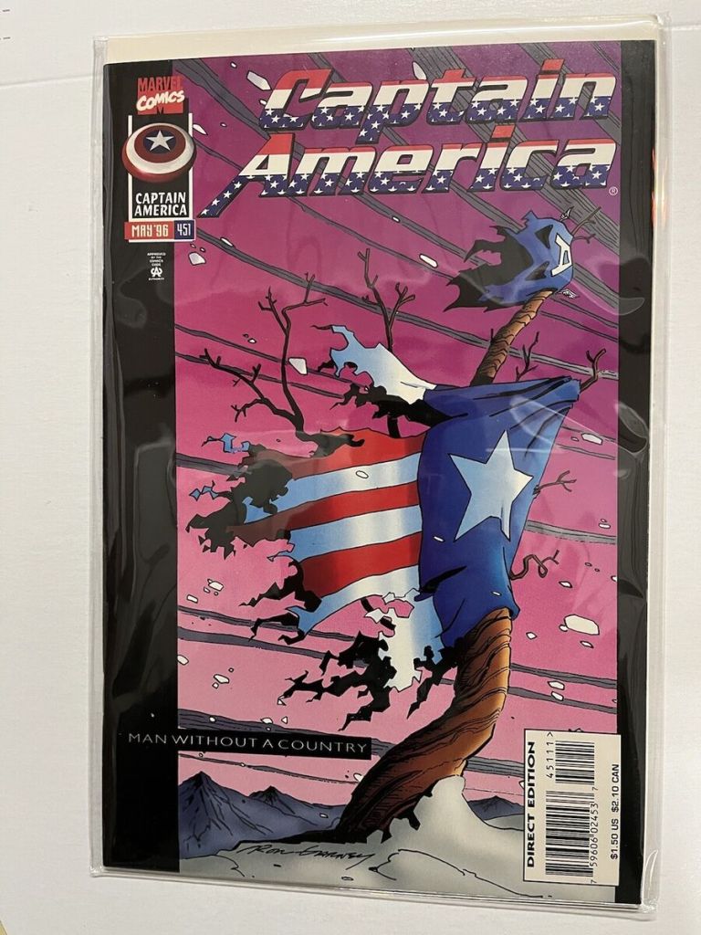 Couverture de Captain America #451, début de l'arc narratif Man Without a Country