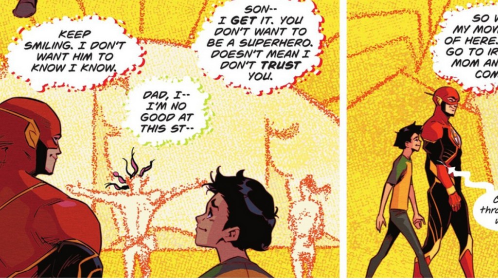 The Flash and Jai using their new powers to communicate in The Flash #17