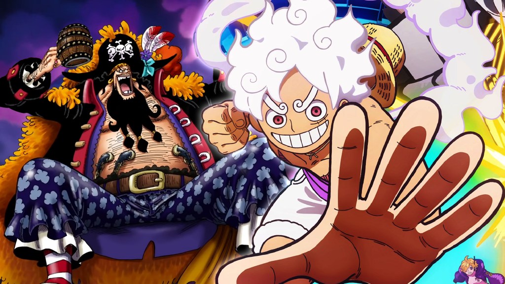 gear five luffy and blackbeard from one piece